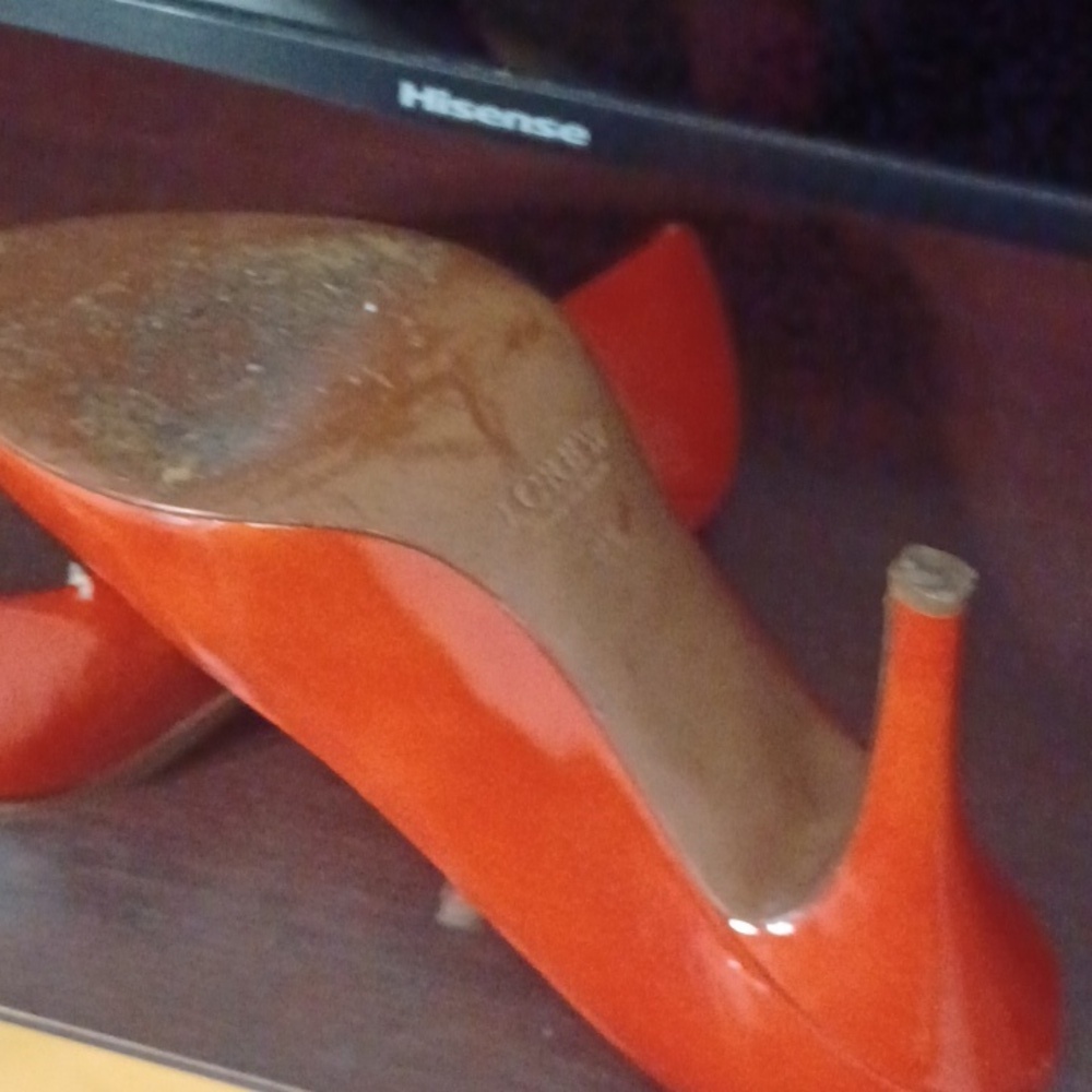 J. Crew Women's Bright Orange Heels - Picture 8 of 8